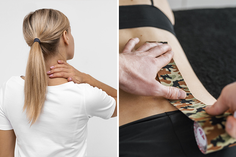 Seknutie v krčnej chrbtici a kineziotejping